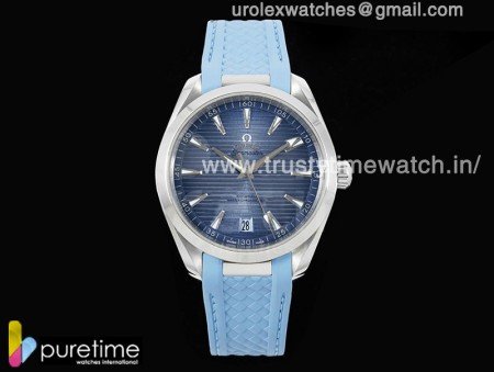Aqua Terra 41mm VSF 1:1 Best Edition Summer Blue Dial on Blue Rubber Strap A8900 Super Clone