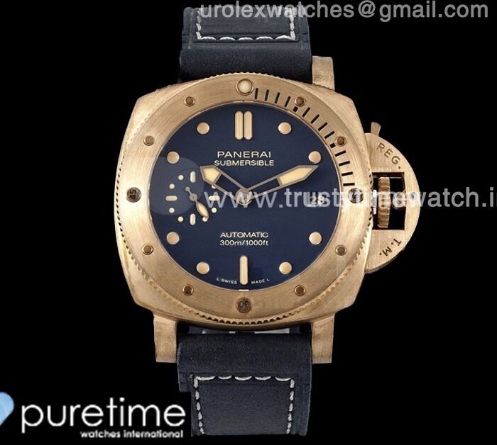PAM1074 W Bronzo VSF 1:1 Best Edition Blue Dial on Blue Calfskin Strap P.900 Clone
