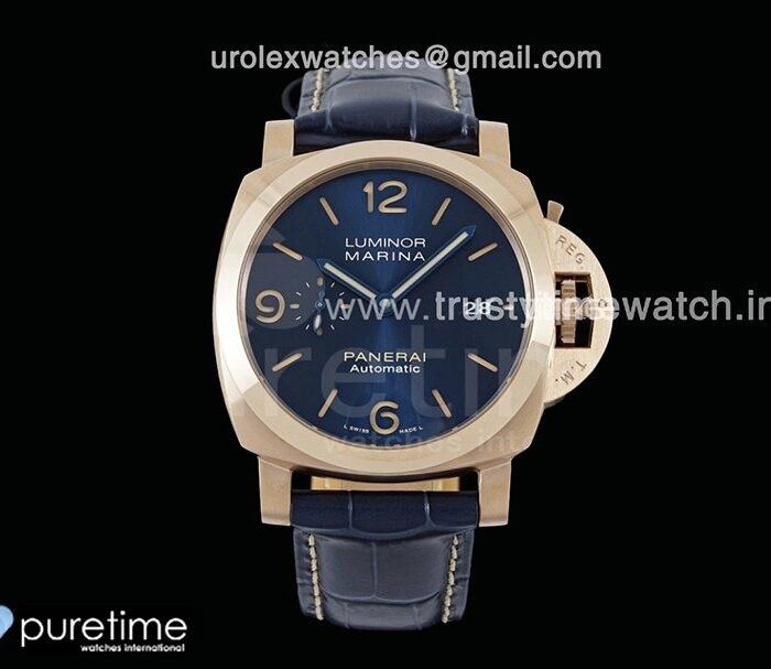 PAM1114 W VSF 1:1 Best Edition Blue Dial on Blue Leather Strap P.9010 Clone