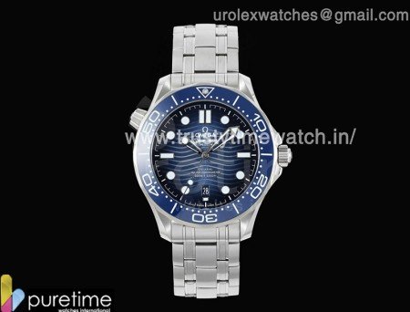 Seamaster 300 VSF 1:1 Best Edition Summer Blue Dial on SS Bracelet A8800