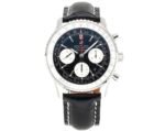 Navitimer B01 43mm SS B50 Best Edition Black Dial White Subdial On Black Leather Strap A7750