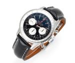 Navitimer B01 43mm SS B50 Best Edition Black Dial White Subdial On Black Leather Strap A7750 - Image 3