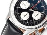 Navitimer B01 43mm SS B50 Best Edition Black Dial White Subdial On Black Leather Strap A7750 - Image 5