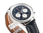Navitimer B01 43mm SS B50 Best Edition Black Dial White Subdial On Black Leather Strap A7750 - Image 2