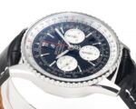 Navitimer B01 43mm SS B50 Best Edition Black Dial White Subdial On Black Leather Strap A7750 - Image 4