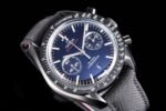 SpeedMaster MoonWatch SS V2 OMF 1:1 Best Edition Black Dial Red Words on Black Leather Strap A9300 - Image 2