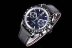 SpeedMaster MoonWatch SS V2 OMF 1:1 Best Edition Black Dial Red Words on Black Leather Strap A9300 - Image 3
