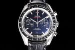 SpeedMaster MoonWatch SS V2 OMF 1:1 Best Edition Black Dial Red Words on Black Leather Strap A9300 - Image 2