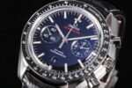 SpeedMaster MoonWatch SS V2 OMF 1:1 Best Edition Black Dial Red Words on Black Leather Strap A9300 - Image 4