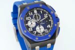 Royal Oak Offshore 44mm Black Ceramic TKF 1:1 Best Edition Blue Dial on Blue Rubber Strap A3126 - Image 4