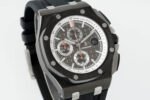 Royal Oak Offshore 44mm Real Carbon APJF 1:1 Best Edition Black Dial on Black Rubber Strap A3126 - Image 4