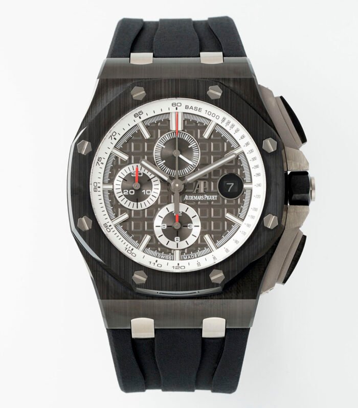 Royal Oak Offshore 44mm Real Carbon APJF 1:1 Best Edition Black Dial on Black Rubber Strap A3126