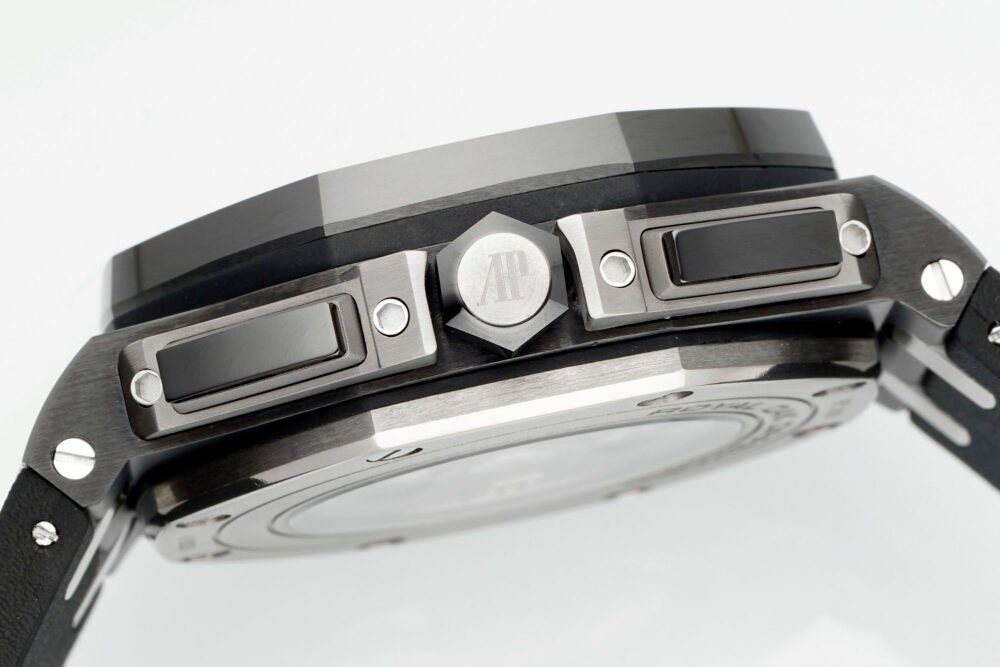 Royal Oak Offshore 44mm Real Carbon APJF 1:1 Best Edition Black Dial on Black Rubber Strap A3126 - Image 8