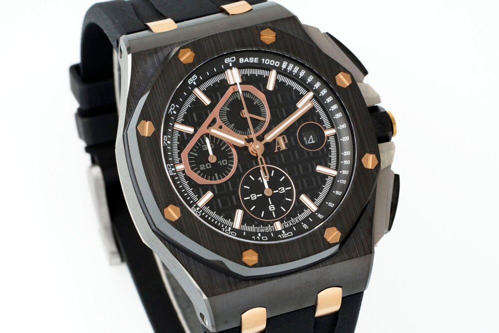 Royal Oak Offshore 44mm Black Ceramic TKF 1:1 Best Edition Black/RG Dial on Black Rubber Strap A3126 - Image 2