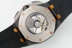 Royal Oak Offshore 44mm Black Ceramic TKF 1:1 Best Edition Black/RG Dial on Black Rubber Strap A3126 - Image 8