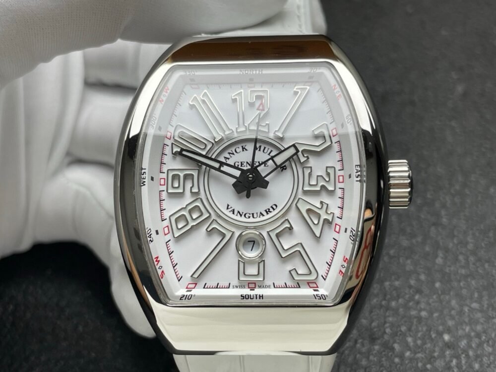 Vanguard V45 SS ABF Best Edition White Dial On White Gummy Strap A2824 - Image 2