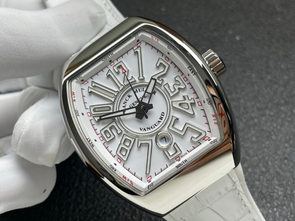 Vanguard V45 SS ABF Best Edition White Dial On White Gummy Strap A2824 - Image 3