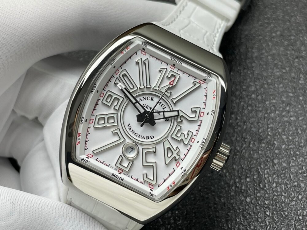 Vanguard V45 SS ABF Best Edition White Dial On White Gummy Strap A2824 - Image 4