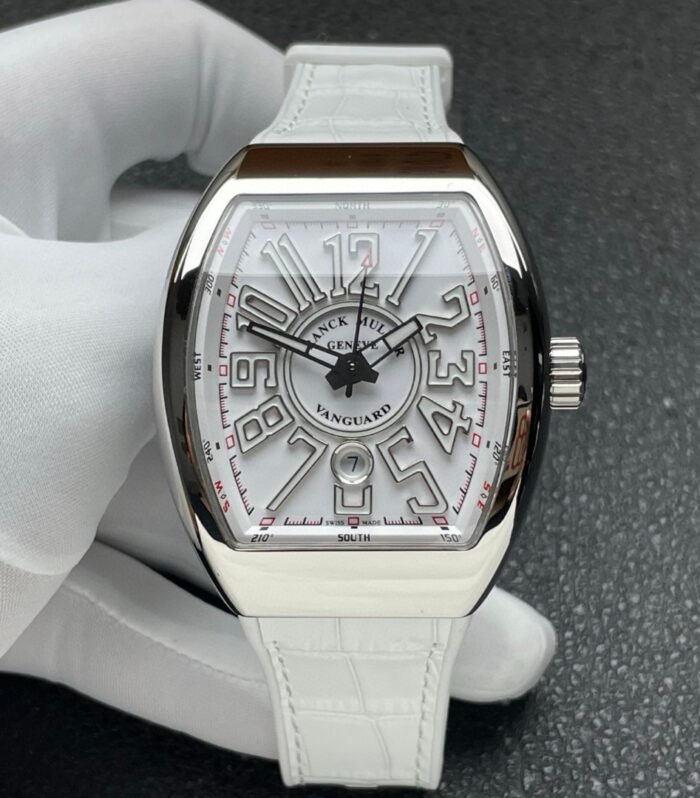 Vanguard V45 SS ABF Best Edition White Dial On White Gummy Strap A2824