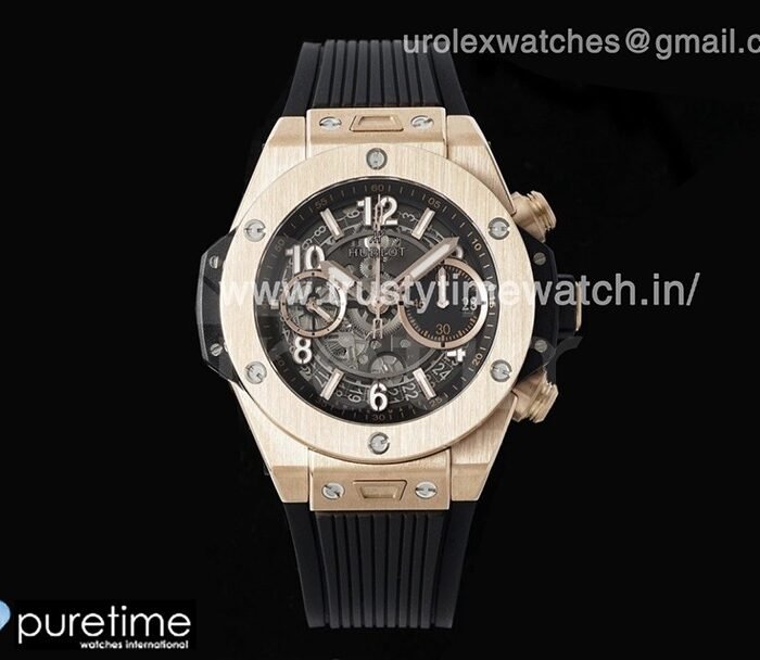 Big Bang Unico 42mm RG BBF 1:1 Best Edition Skeleton Dial on Black Rubber Strap A1280 V2 $648.00