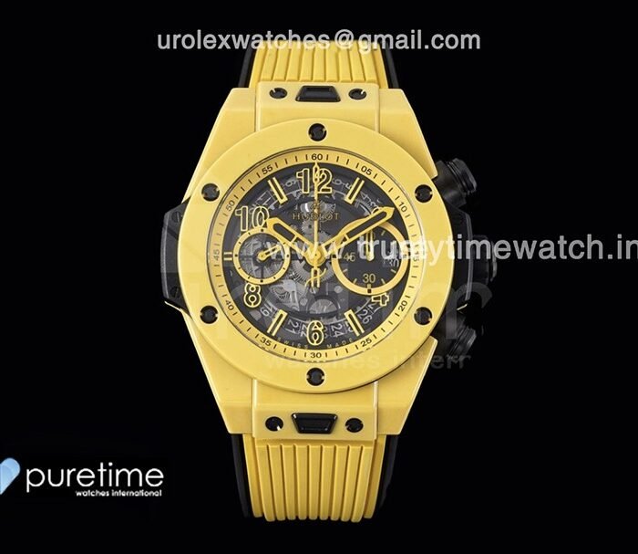 Big Bang Unico Yellow Magic Ceramic ZF 1:1 Best Edition Skeleton Dial on Yellow Rubber Strap A1280