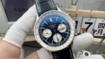 Navitimer B01 43mm SS B50 Best Edition Black Dial White Subdial On Black Leather Strap A7750