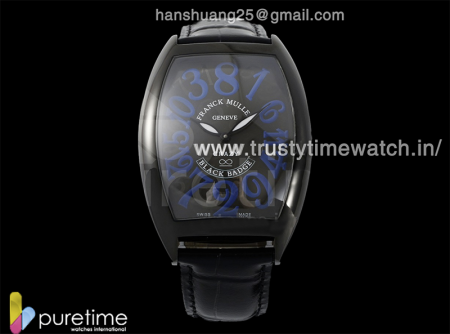 Crazy Hours PVD TWF Best Edition Gray Dial on Black Leather Strap A23J