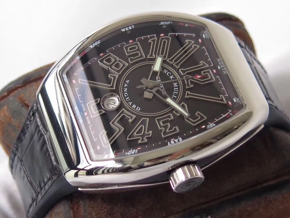 Vanguard V45 Chrono SS ABF Best Edition Black Dial Black Markers on Black Gummy Strap A7750 - Image 3
