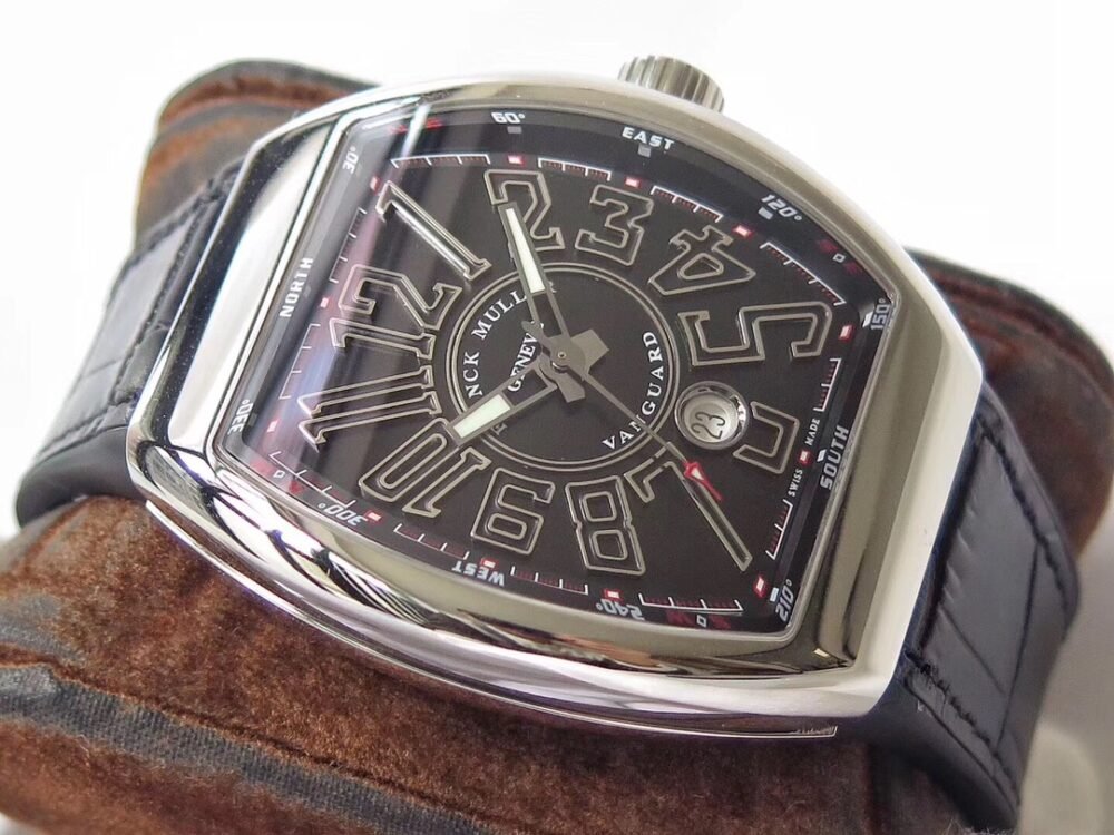 Vanguard V45 Chrono SS ABF Best Edition Black Dial Black Markers on Black Gummy Strap A7750 - Image 4