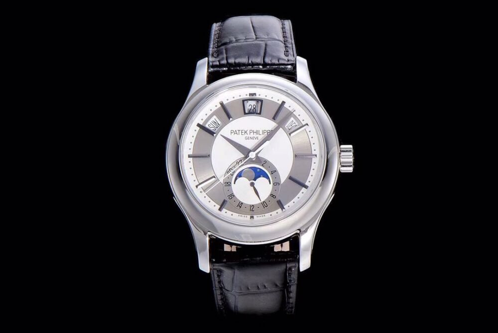 COMPLICATIONS SERIES Moonphase SS KMF White Dial on Black Leather Strap Cal.324