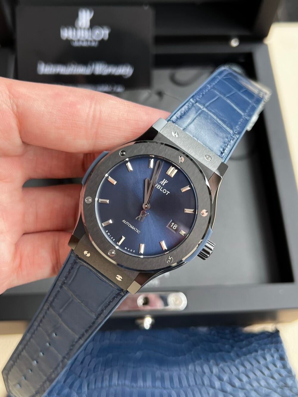 Classic Fusion 42mm Ceramic JJZF 1:1 Best Edition Blue Dial On Blue Rubber Strap - Image 3