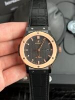 Classic Fusion 42mm Ceramic/RG JJZF 1:1 Best Edition Black Carbon Dial On Black Gummy Strap - Image 2