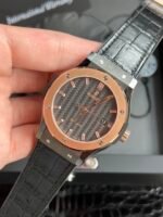 Classic Fusion 42mm Ceramic/RG JJZF 1:1 Best Edition Black Carbon Dial On Black Gummy Strap - Image 3