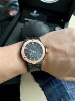 Classic Fusion 42mm Ceramic/RG JJZF 1:1 Best Edition Black Carbon Dial On Black Gummy Strap - Image 4