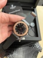 Classic Fusion 42mm Ceramic/RG JJZF 1:1 Best Edition Black Dial On Black Rubber Strap - Image 3