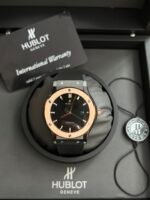 Classic Fusion 42mm Ceramic/RG JJZF 1:1 Best Edition Black Dial On Black Rubber Strap - Image 5