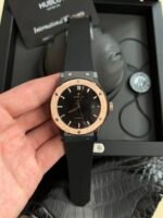 Classic Fusion 42mm Ceramic/RG JJZF 1:1 Best Edition Black Dial On Black Rubber Strap - Image 2