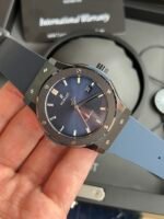 Classic Fusion 42mm Ceramic JJZF 1:1 Best Edition Blue Dial On Blue Rubber Strap