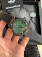Classic Fusion 42mm Ceramic JJZF 1:1 Best Edition Green Dial On Black Rubber Strap