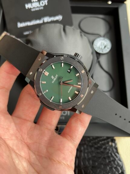Classic Fusion 42mm Ceramic JJZF 1:1 Best Edition Green Dial On Black Rubber Strap