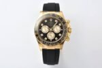 Daytona 126518 904L YG CF 1:1 Best Edition Black Dial Gold Subdial Diamond Marker on Oysterflex Strap DD4131