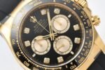 Daytona 126518 904L YG CF 1:1 Best Edition Black Dial Gold Subdial Diamond Marker on Oysterflex Strap DD4131 - Image 2