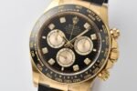 Daytona 126518 904L YG CF 1:1 Best Edition Black Dial Gold Subdial Diamond Marker on Oysterflex Strap DD4131 - Image 3