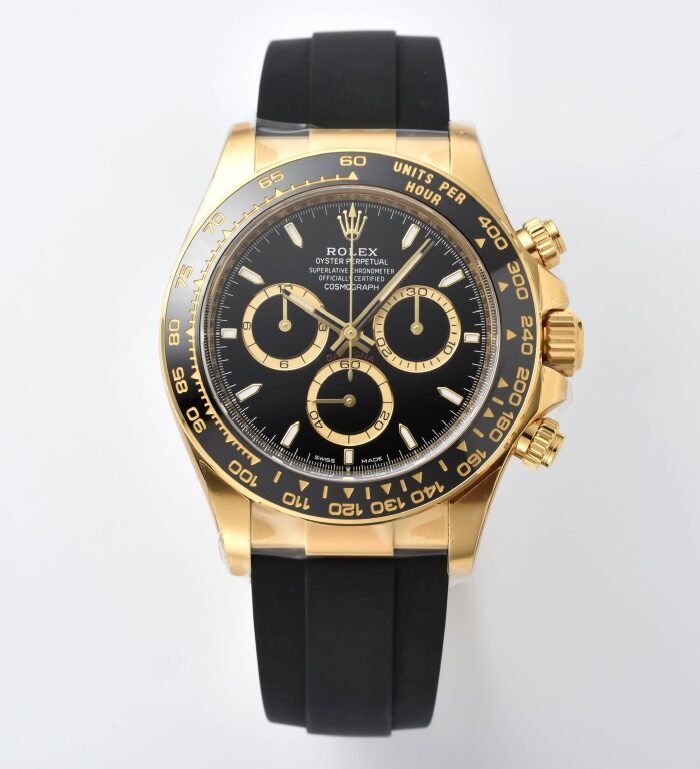 Daytona 126518 904L YG CF 1:1 Best Edition Black Dial Black/Gold Subdial on Oysterflex Strap DD4131