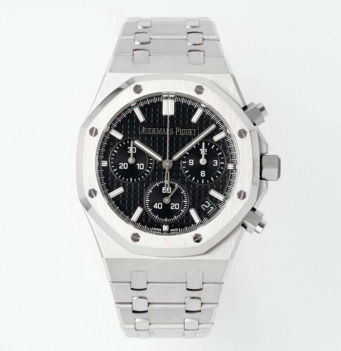 Royal Oak Chrono 26240 SS APSF 1:1 Best Edition Black Dial on SS Bracelet SA4401 Super Clone