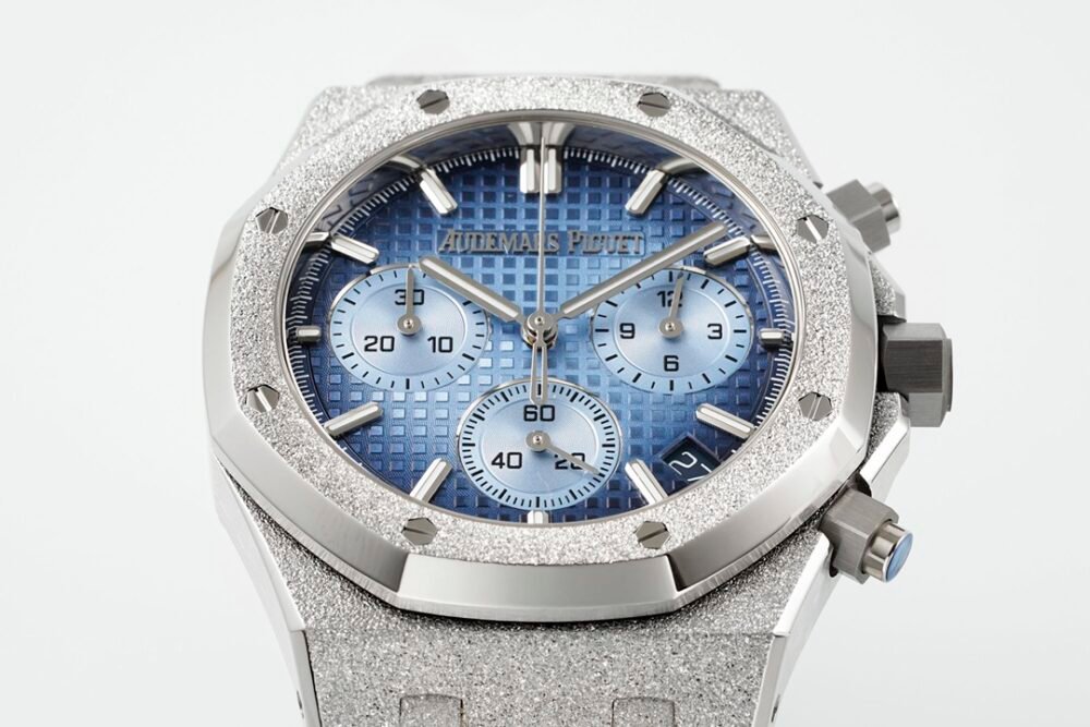Royal Oak Chrono 26240 Frosted SS APSF 1:1 Best Edition Ice Blue Dial On Bracelet SA4401 Super Clone - Image 2