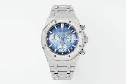 Royal Oak Chrono 26240 Frosted SS APSF 1:1 Best Edition Ice Blue Dial On Bracelet SA4401 Super Clone