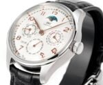 Master Ultra Thin Perpetual Calendar SS J Factory Best Edition Silver Dial on Black Leather Strap A868 - Image 3