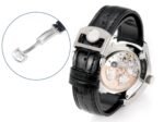 Master Ultra Thin Perpetual Calendar SS J Factory Best Edition Silver Dial on Black Leather Strap A868 - Image 9