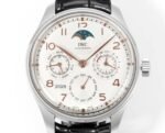 Master Ultra Thin Perpetual Calendar SS J Factory Best Edition Silver Dial on Black Leather Strap A868 - Image 4